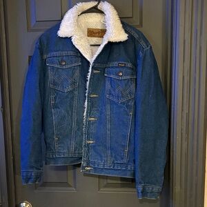 Wrangler Blue Denim Jacket with White Fleece